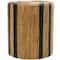 Brown Banana Leaf Handmade Linear Wrapped Accent Table with Navy Stripes